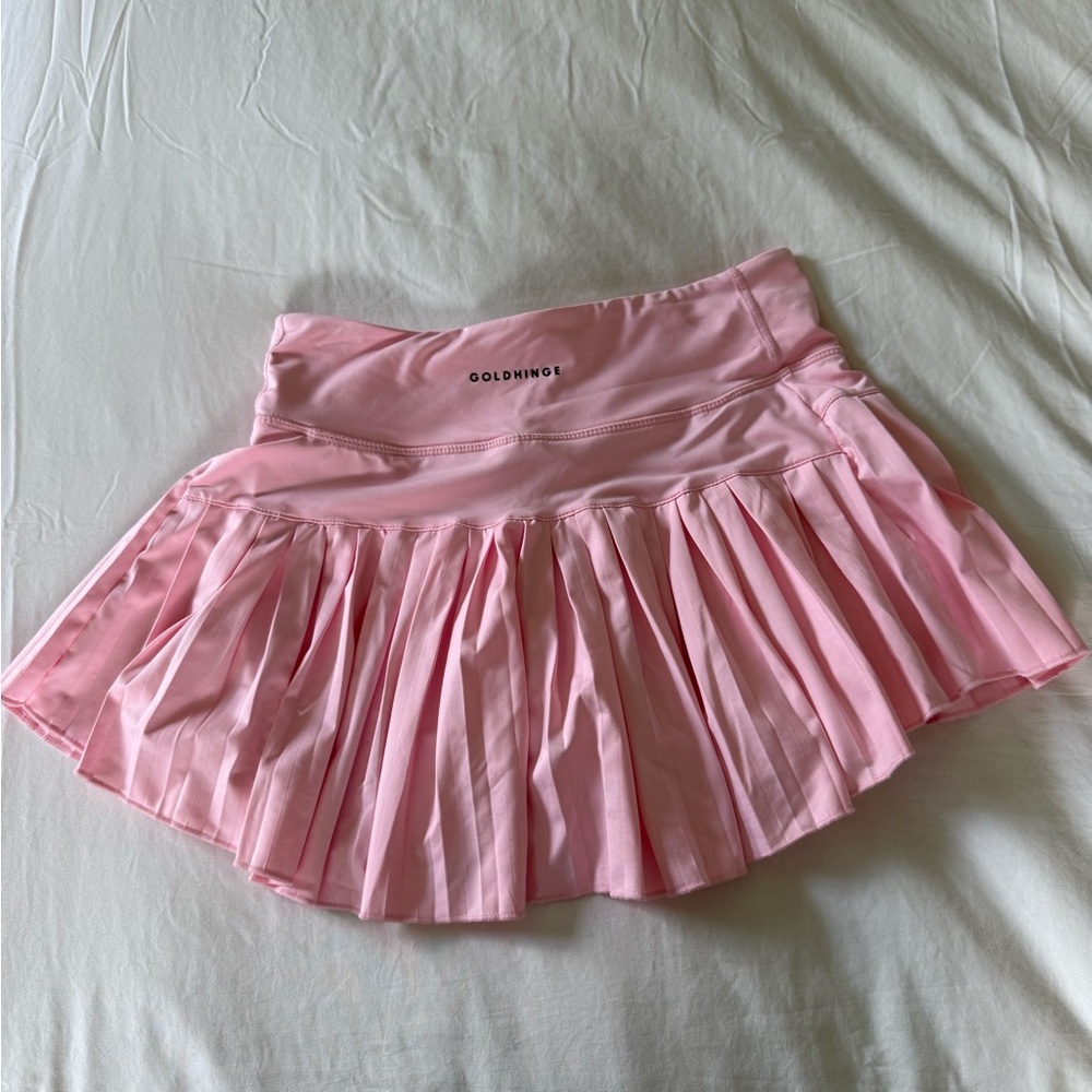 Goldhinge Pink Pleated Skirt